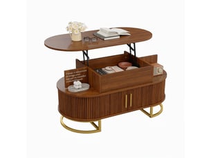 Table basse ovale coloris bois foncé <strong></strong> <strong></strong> - 50 cmx100 cm