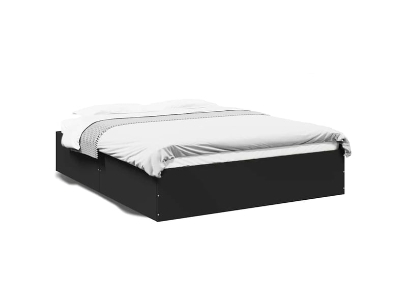  Lit double- lit adulte -  cadre de lit sans matelas noir 150x200 cm  - Conforama A