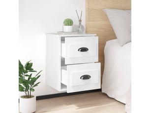 Table de chevet - cabinet de chevet - table de nuit murale blanc brillant 41,5x36x53 cm