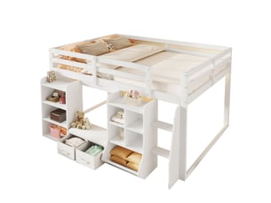 Lit mezzanine 140x200 cm    coloris blanc