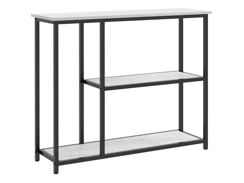  Table console avec 2 étagères ouvertes en acier blanc 100 x 30 x 80 cm  - Conforama A