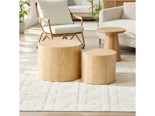 Table basse rond(e) coloris naturel STILVORA - 48 cmx38 cm