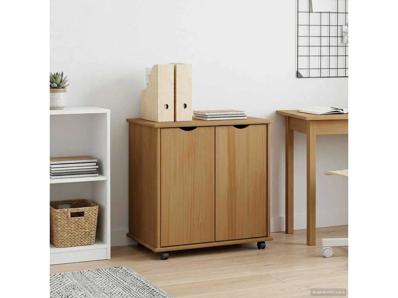 Caisson roulant de bureau avec roue marron miel 100 x 39 x 65,5 cm - Conforama C