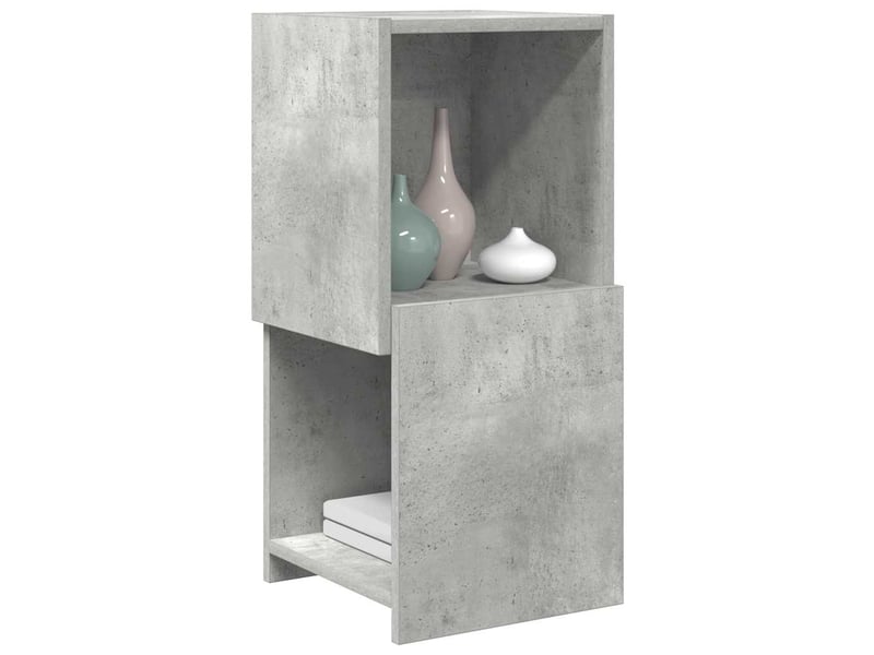  Meuble d'angle, meuble de rangement salon 30,5x30x65cm bois d'ingénierie gris béton  - Conforama C