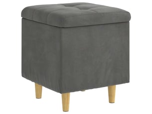 Ottoman, repose pied salon avec rangement gris foncé 40x40x45 cm velours