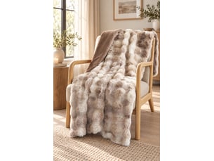 Plaid 125 x 150 cm polyester fausse fourrure astra taupe