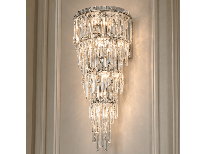  Applique murale en cristal tour argentée a – éclairage 3 couleurs ASLED-519 - Conforama E