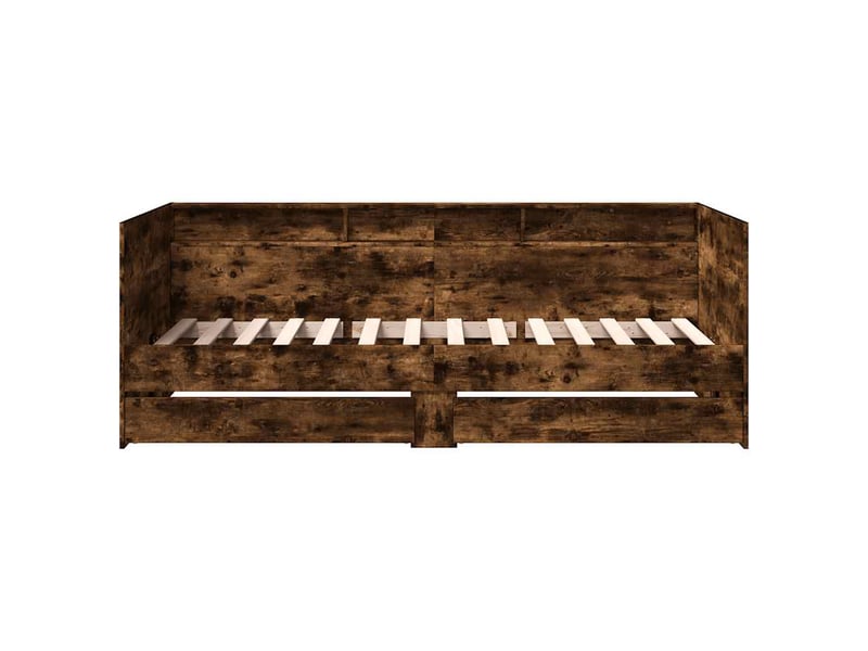  Lit simple- lit adulte -  lit de jour avec tiroirs sans matelas chêne fumé 90x200 cm  - Conforama C