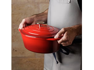 Lacor - cocotte ovale 33cm rouge  71733 -