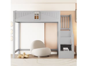 Lit mezzanine 90x200 cm VIVRYN coloris gris