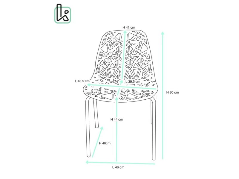  Lot de 4 chaises de cuisine iko avec assise nid d’abeille bleue et pieds chromés  - Conforama R