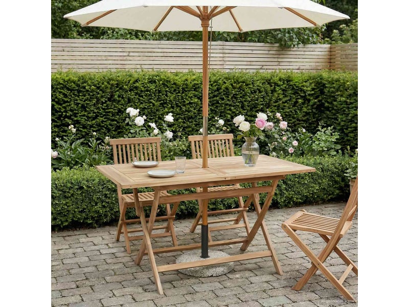  Vidaxl table de jardin pliante naturel 120 x 70 x 75,5 cm  - Conforama B