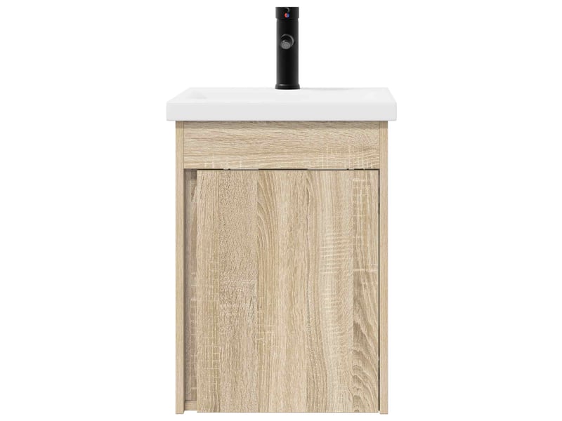 Meuble de rangement salle de bain avec robinet chêne sonoma shl9245 - Conforama E