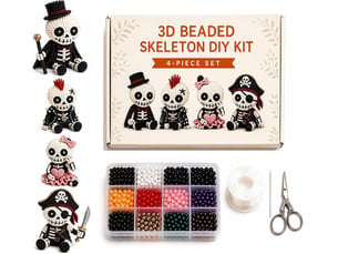 Kit diy squelette halloween 3d en perles, ornement décoratif à fabriquer, loisirs créatifs pour enfants ados et adultes, crânes
