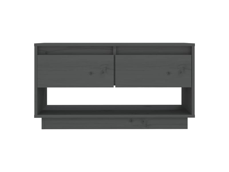  Meuble tv - banc tv - meuble de rangement gris 74x34x40 cm bois de pin massif  - Conforama C