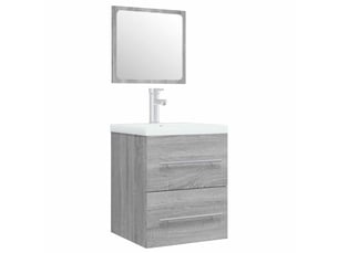 Meuble de lavabo avec bassin intégré sonoma gris bois d'ingénierie shl8753