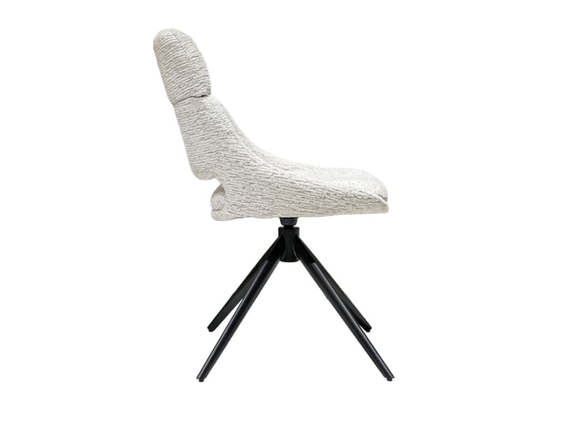  Lot 2 chaises repas pivotantes 360° tissu écru pieds métal – maple  - Conforama E