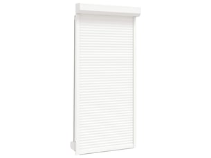 Store enrouleur, store roulant blanc 100 x 210 cm aluminium et polyuréthane cf47250