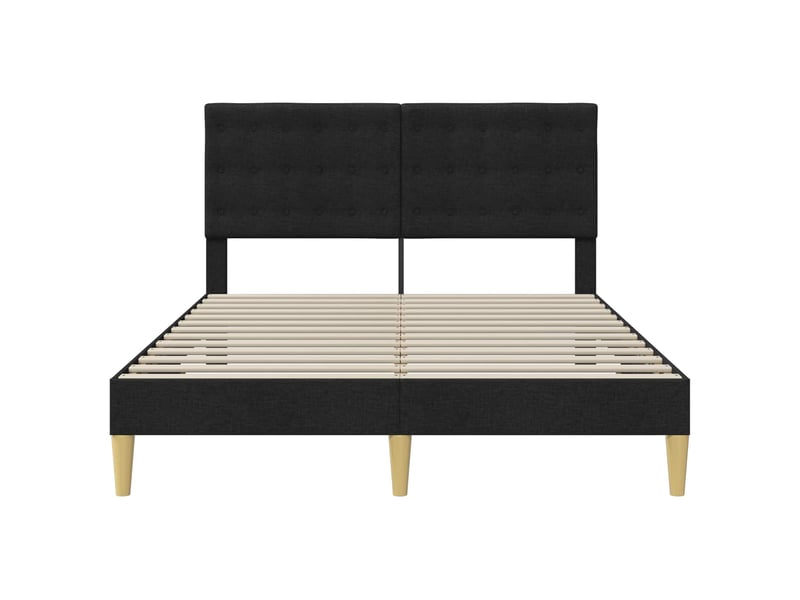  Lit double- lit adulte -  cadre de lit avec tête de lit noir 140 x 190 cm tissu  - Conforama C