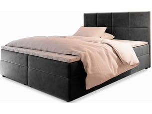 Lit avec rangement 160x200 cm <strong>MASSENO</strong> <strong></strong> coloris gris