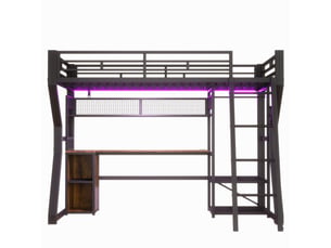 Lit mezzanine 90x200 cm <strong>ZOVIRA</strong>  <strong></strong> coloris noir