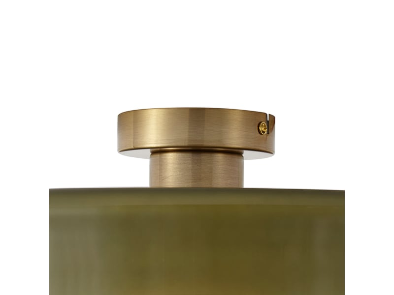 Plafonnier rétro bronze avec verre vert - jina  - Conforama D