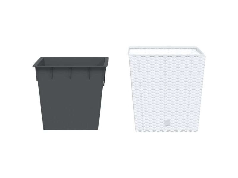  Jardinière - bac à fleurs et intérieur amovible blanc 21 32 l rotin pp  - Conforama C