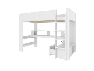 Lit mezzanine 90x200 cm <strong></strong>  <strong></strong> coloris blanc