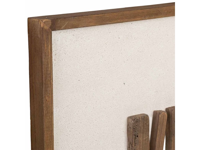 Tableau en bois recyclé fait main relief brun et beige 62x4x62 cm h - Conforama E