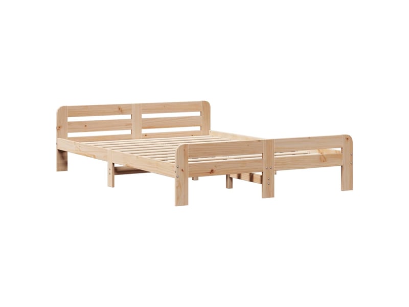  Lit double- lit adulte -  cadre de lit sans matelas 150x200 cm bois de pin massif  - Conforama B