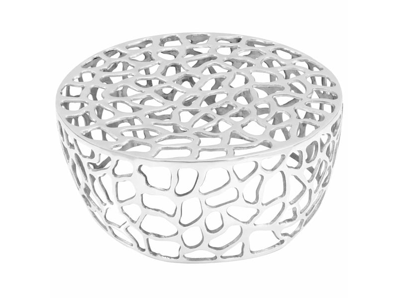 Table basse - table de salon - table à thé aluminium moulé 70x30 cm argenté  - Conforama A