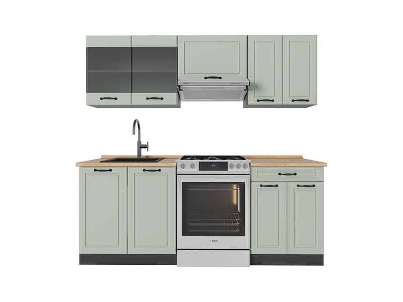  Vicco cuisine, mint campagneanthracite, 200cm sans plan de travail  - Conforama A