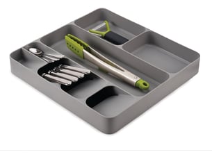 Rangement compact pour la vaisselle, les couverts et les accessoires de cuisine, kitchen organiser tiroir rangement des couverts, gris