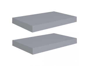 Étagères murales flottantes 2 pcs mdf gris 40x23x3,8 cm- comfortxl