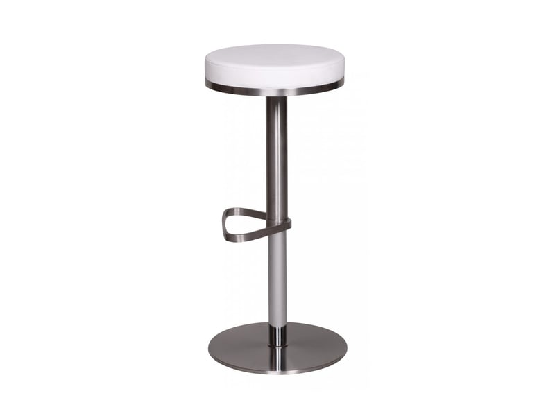  Tabouret de bar rond réglable en hauteur 38x38x5782 cm en pu blanc  - Conforama D