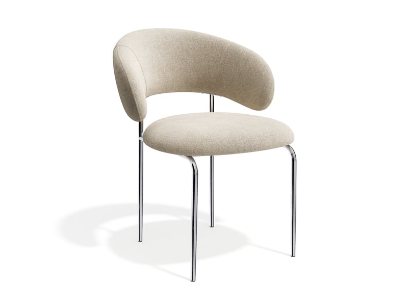  Chaises en tissu tramé toucher doux beige dolce AC22TDB - Conforama A