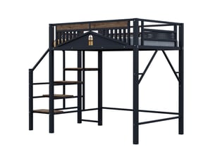 Lit mezzanine 140x200 cm <strong>MODENUIT </strong>  <strong></strong> coloris noir