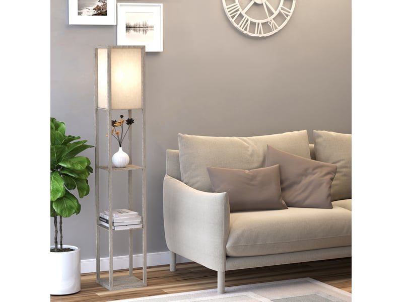  Lampadaire 26x26x160 cm e27 mdf blanc  - Conforama B
