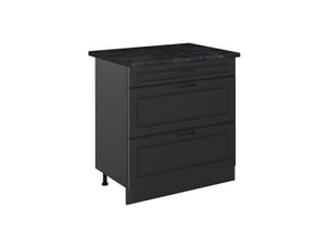 Vicco meuble cuisine, anthracite campagneanthracite, 80cm avec 3 tiroirs plan de travail anthracite