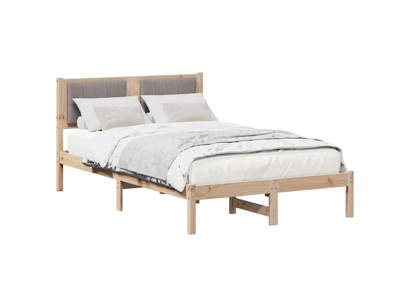  Lit double- lit adulte -  cadre de lit avec tête de lit rembourrée taupe 120 x 200 cm  - Conforama B