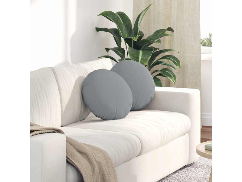  Lot de 2 coussins de siège, coussins décoratifs tissu gris clair ø40 x 13 cm cf59824  - Conforama B