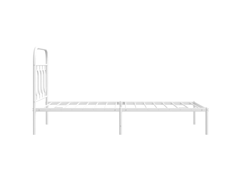  Lit simple- lit adulte -  cadre de lit métal sans matelas avec tête de lit blanc 80x200cm  - Conforama D