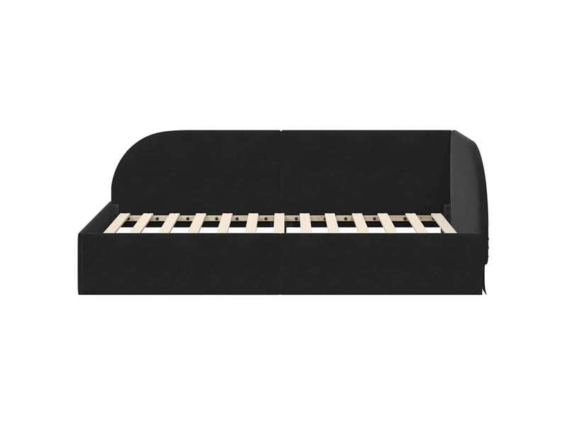  Lit simple - lit adulte - cadre de lit d'angle noir 100 cm x 200 cm velours  - Conforama E