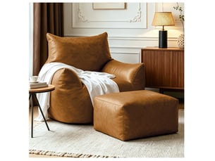Fauteuil fixe  <strong>MIVRAY </strong> Tissu / Simili marron