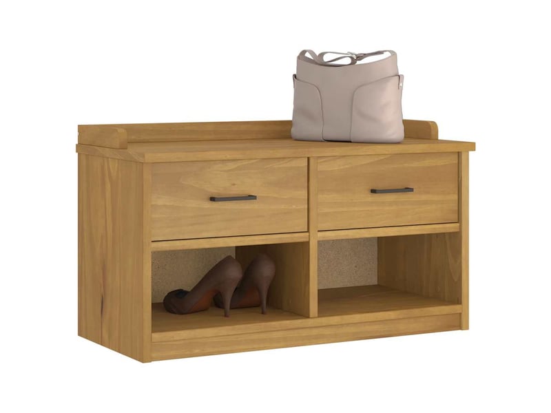  Banc de couloir, banc de rangement sandnes 87x40x50 cm bois de pin massif shl85799  - Conforama D