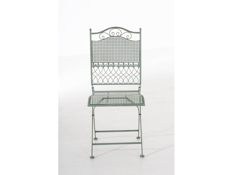  Chaise de jardin en fer forgé vert vieilli mdj10024  - Conforama B