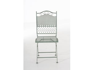 Chaise de jardin en fer forgé vert vieilli mdj10024
