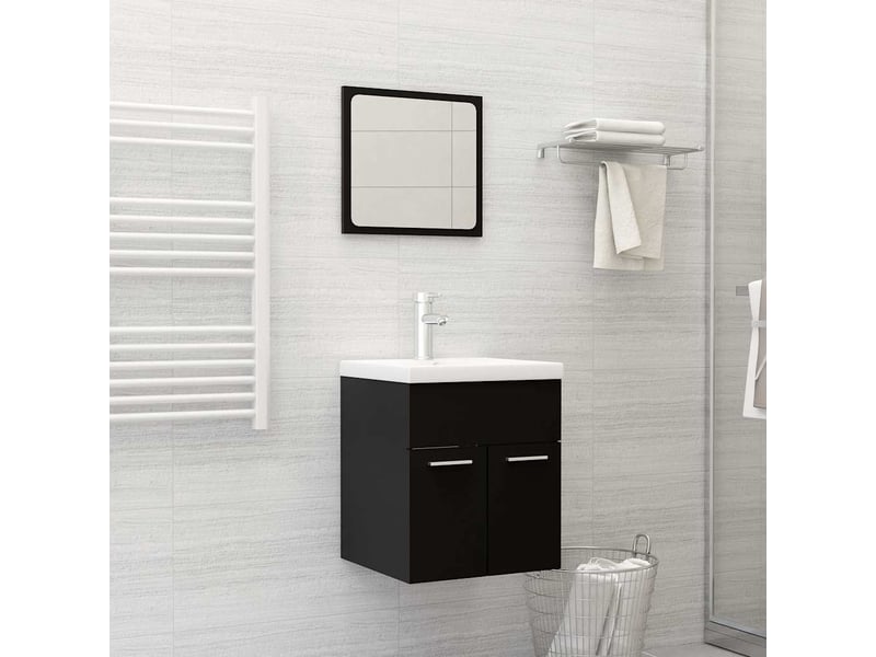 Ensemble de meubles de salle de bain noir aggloméré cf63905 - Conforama B