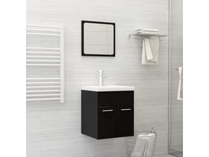 Ensemble de meubles de salle de bain noir aggloméré cf63905