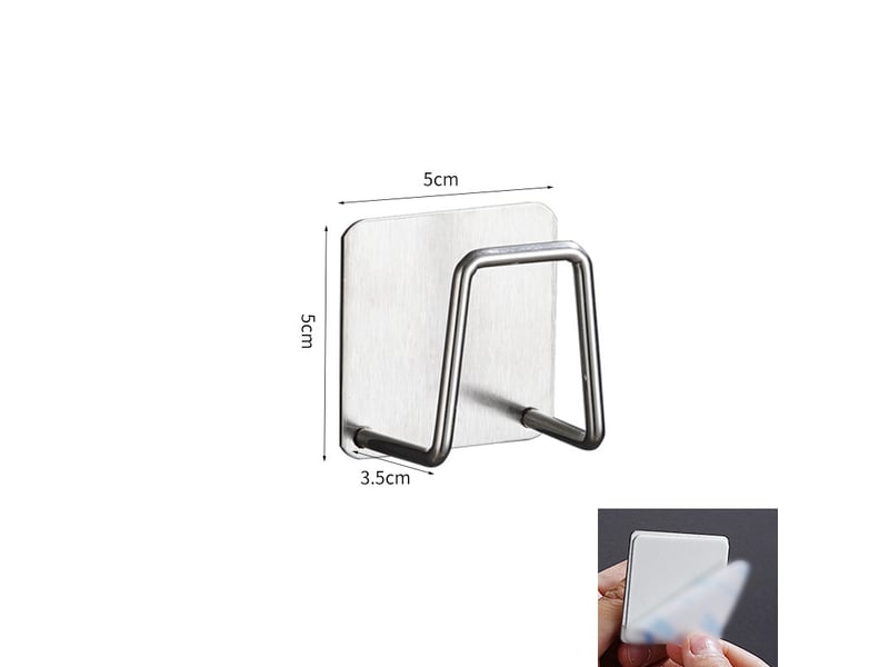  2 pièces porte eponge evier cuisine, 304 inox eponge evier auto adhésif, support pour éponge crochet pour éponge à vaisselle argent éponge, gris  - Conforama B